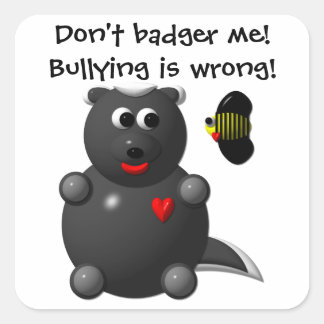 Sticker Carré Honey Badger et Honey Bee