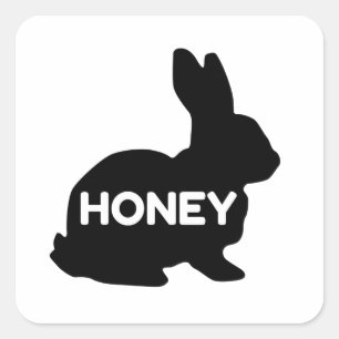 Sticker Carré Honey Bunny Cute Funny