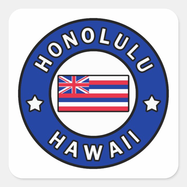 Sticker Carré Honolulu Hawaii (Devant)