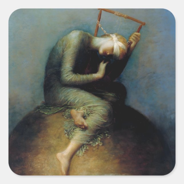 Sticker Carré Hope George Watts Art (Devant)