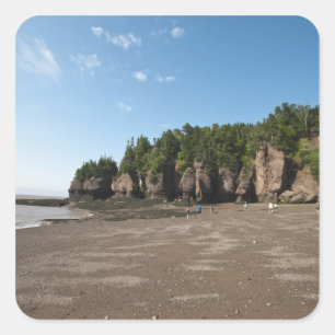 Sticker Carré Hopewell Rocks and The Ocean Tidal Exploration