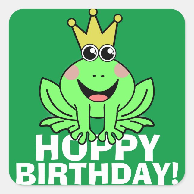 Sticker Carré Hoppy Birthday (Devant)