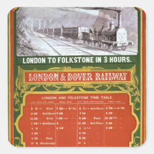 Sticker Carré Horaire tôt pour Londres au chemin de fer de