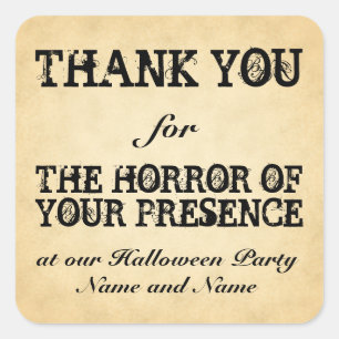 Sticker Carré Horreur de votre présence. Cadeau de Halloween