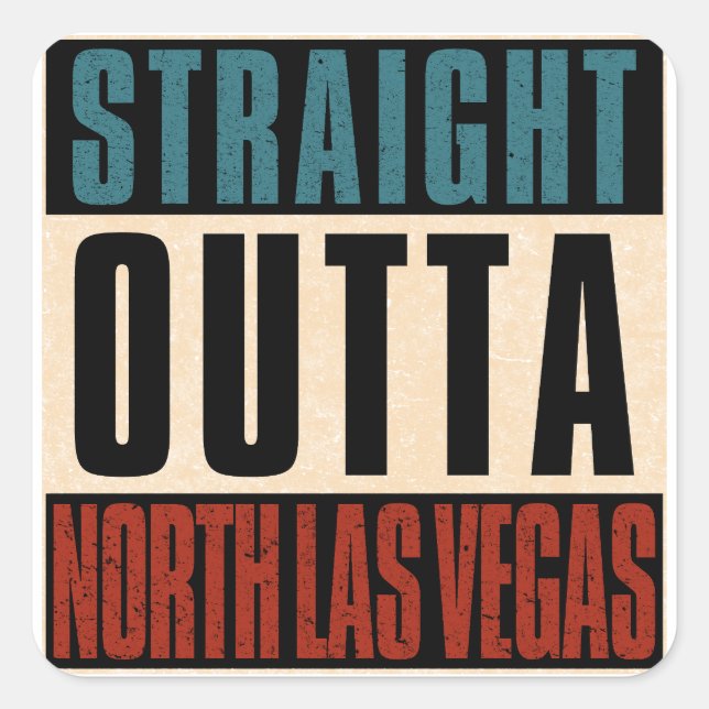 Sticker Carré Hors-droit nord Las Vegas Nevada NV (Devant)
