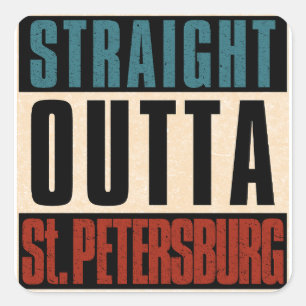 Sticker Carré Hors-droit St. Petersburg Floride FL