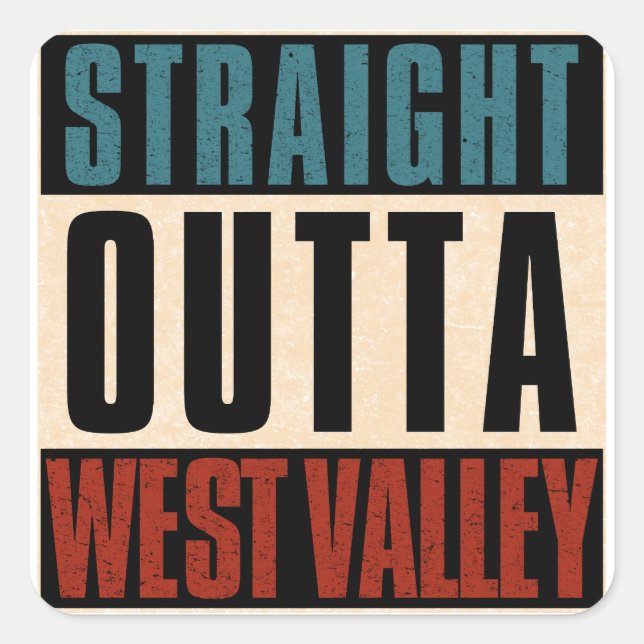 Sticker Carré Hors droit West Valley Utah UT (Devant)