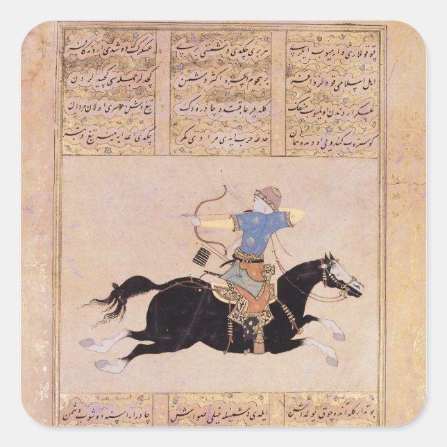 Sticker Carré Horseman dessinant son arc (Devant)