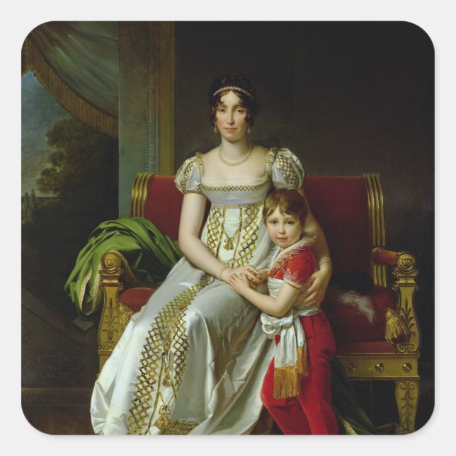 Sticker Carré Hortense de Beauharnais et son fils (Devant)
