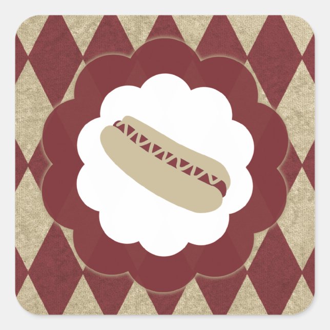 Sticker Carré hot dog diamonds (Devant)