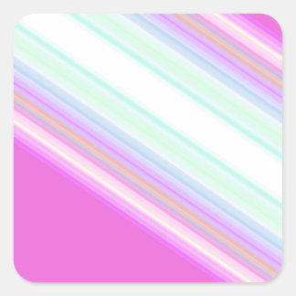 Sticker Carré Hot Pink and White Strips