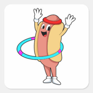 Sticker Carré Hotdog at Fitness avec Flywheel