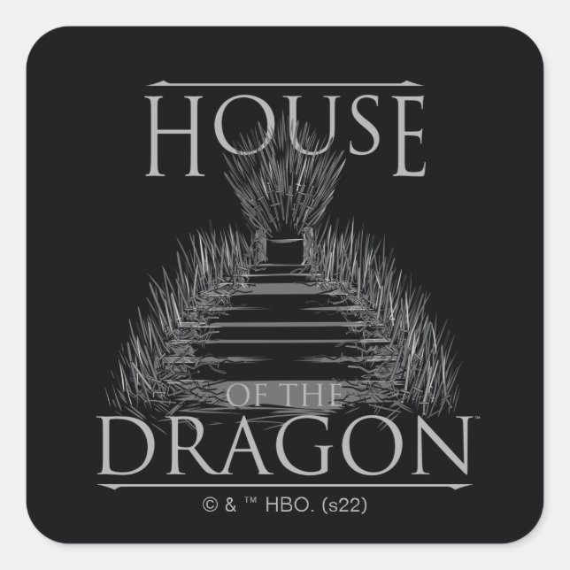 Sticker Carré HOUSE of the Dragon | Iron Throne Graphic (Devant)