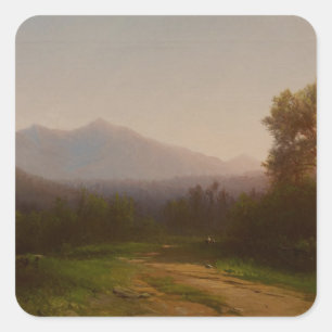 Sticker Carré Hudson River Landscape, c.1860-5 (huile sur toile)