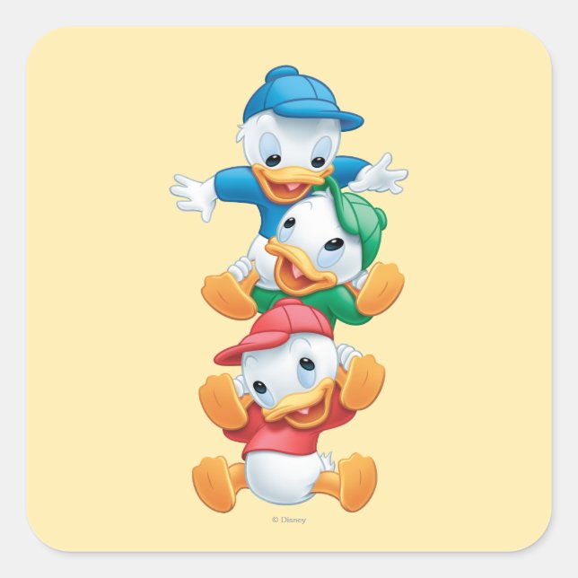 Sticker Carré Huey, Dewey et Louie | empilé (Devant)