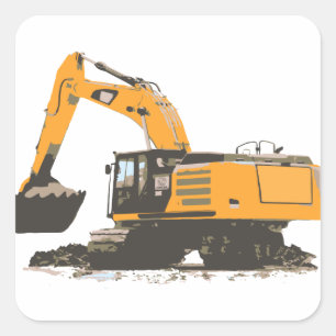 Sticker Carré Huge Dirt Excavator