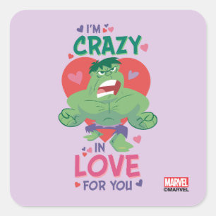 Sticker Carré Hulk Fou Amoureux De Toi