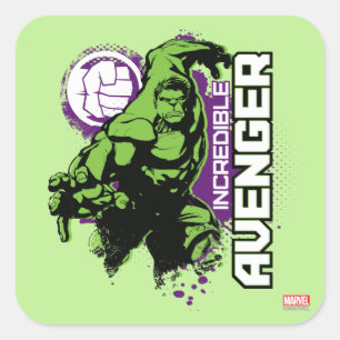 Sticker Carré Hulk Incroyable Vengeur