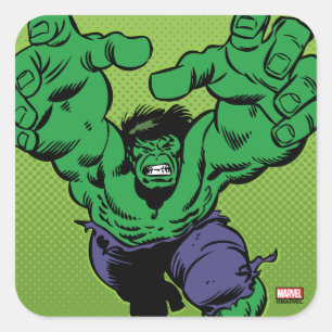 Sticker Carré Hulk Retro Grab