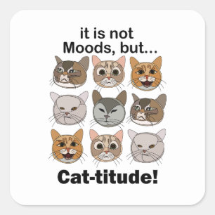 Sticker Carré Humeur de chat Amoureux des chats