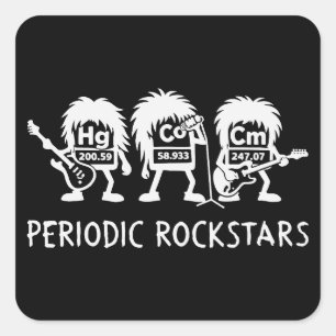 Sticker Carré Humour de chimie des rockstars périodiques