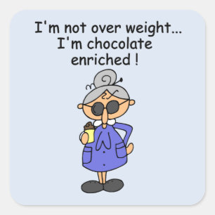 Sticker Carré Humour enrichi en chocolat