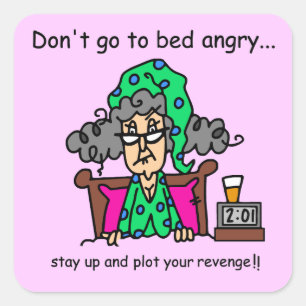 Sticker Carré Humour heure du coucher