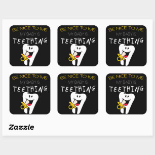 Sticker Carré Humour Parent : Soyez gentil avec moi Mon bébé est