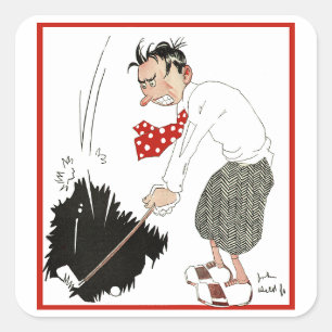 Sticker Carré Humour sportif de golf vintage, golfeur drôle et i