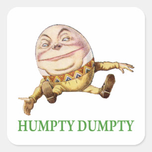 Sticker Carré Humpty Dumpty Sat sur un mur