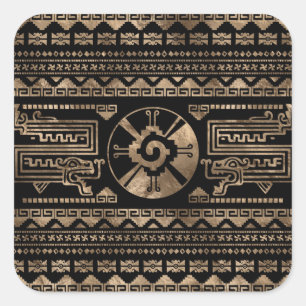 Sticker Carré Hunab Ku Gold en noir
