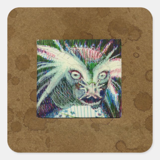 Sticker Carré Hybride animal fictif (Devant)