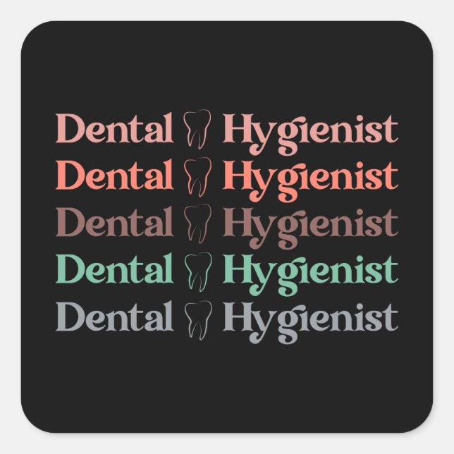 Sticker Carré Hygiéniste dentaire | RDH Dentist Dentist Cadeaux  (Devant)