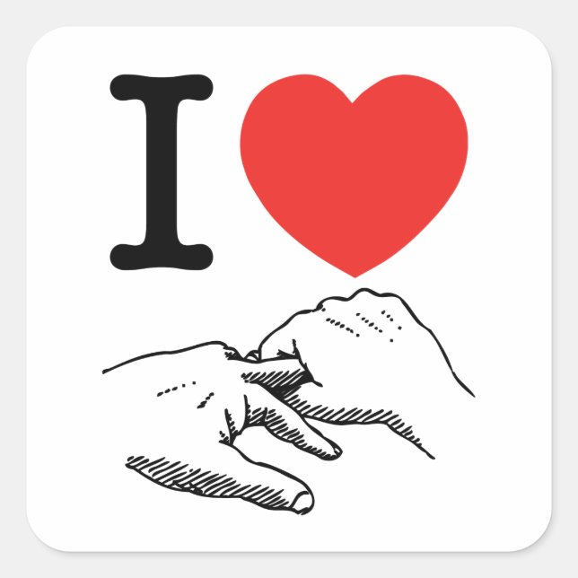 Sticker Carré I Coeur (Amour) Anal (Devant)