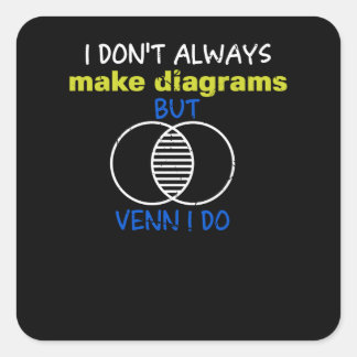 Sticker Carré I don't always make Diagrams but Venn