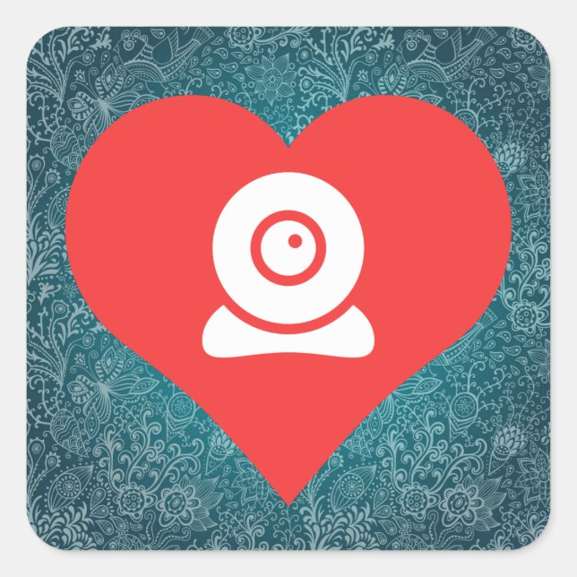 Sticker Carré I Heart Installation de Webcams Icon (Devant)