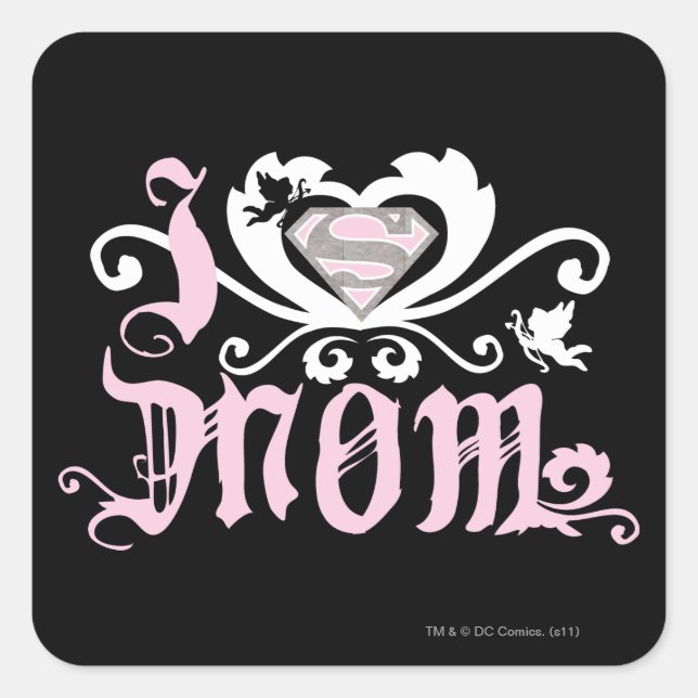 Sticker Carré I Heart Maman Rose (Devant)