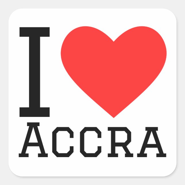 Sticker Carré I Love Accra (Devant)
