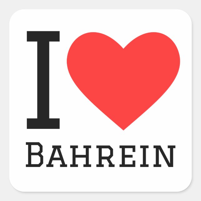 Sticker Carré I love bahrein (Devant)