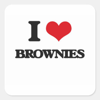 Sticker Carré I Love Brownies