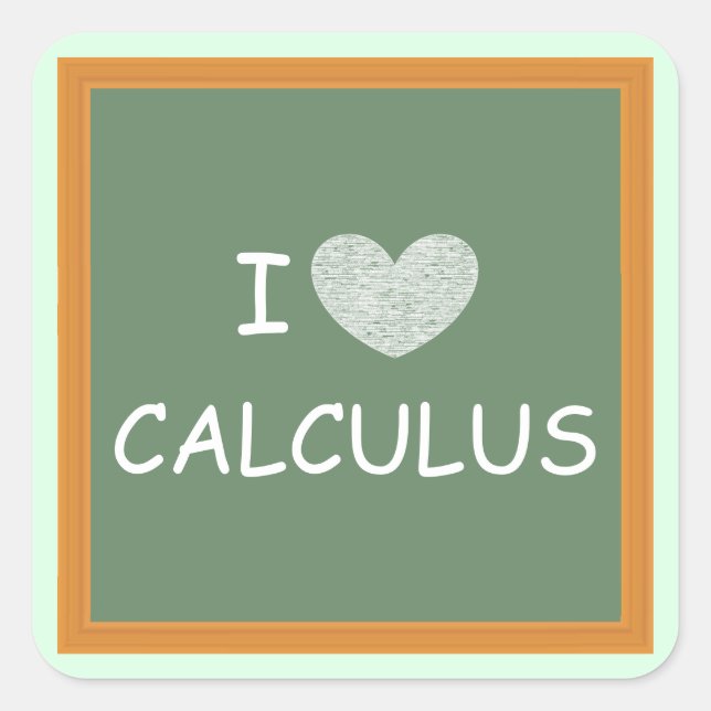 Sticker Carré I Love Calculus (Devant)