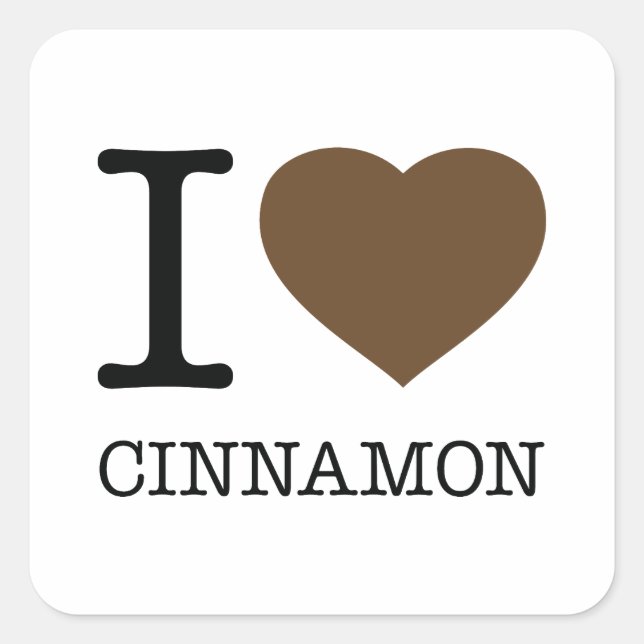 STICKER CARRÉ I LOVE CINNAMON (Devant)