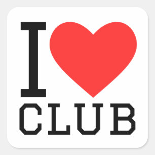 Sticker Carré I love club