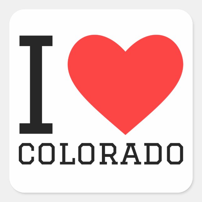 Sticker Carré I love Colorado (Devant)