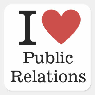 Sticker Carré I ❤️ Love Département des relations publiques STIC