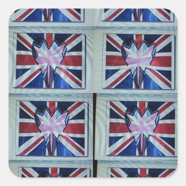 Sticker Carré I Love England Art Print (Devant)
