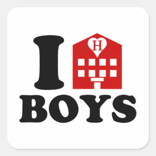 Sticker Carré I Love Hotel Boys