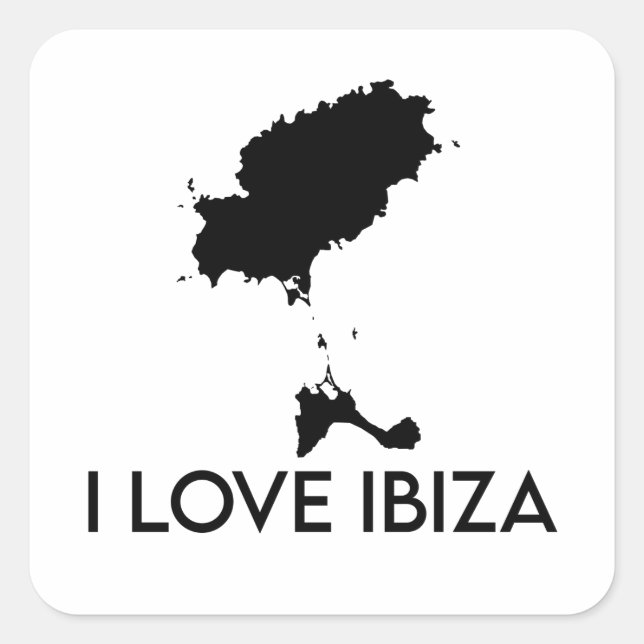 Sticker Carré I Love Ibiza (Blanc) (Devant)