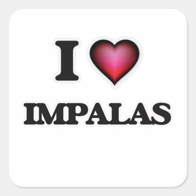 Sticker Carré I Love Impalas (Devant)