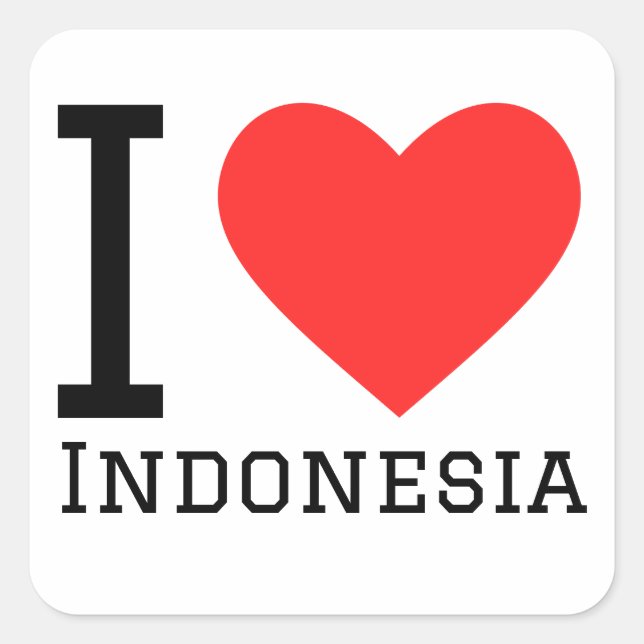Sticker Carré I love Indonesia (Devant)